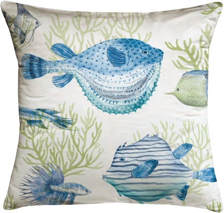 Fish Pillow White Daisy Bennett Designs